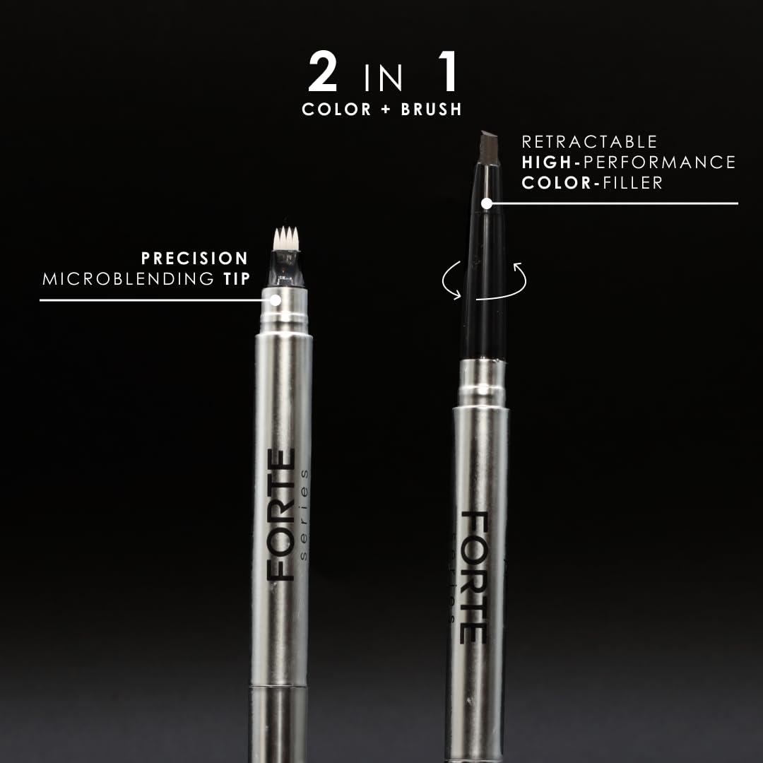 Forte Series Beard and Hairline Shaper, Smudge-Resistant Wax, Precision Brush, Sleek Travel Packaging (Brown)