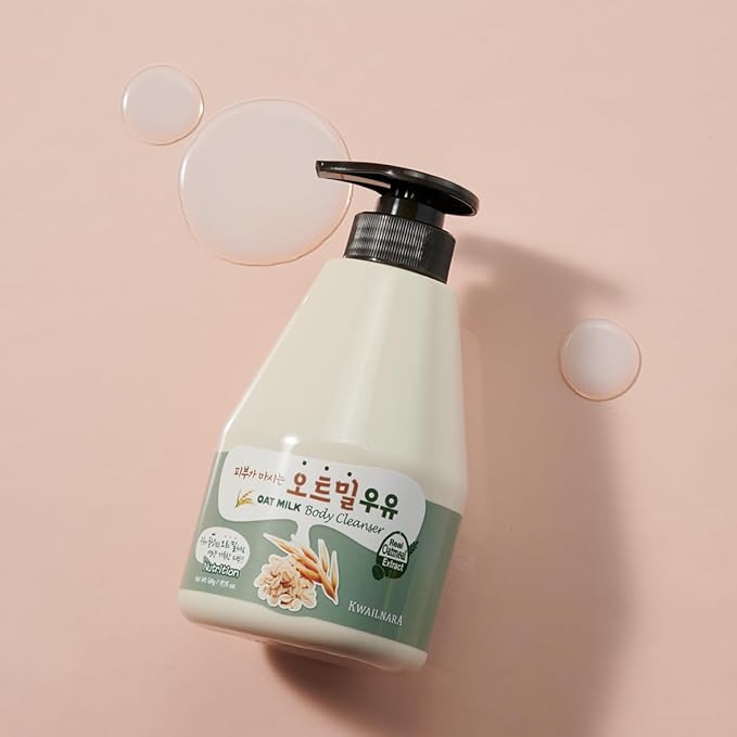 WELCOS Kwailnara Oat Milk Body Lotion & Body Wash Set – Moisturizing & Revitalizing Korean Skincare Bundle with Oat Extract, 560g / 19.75oz Each