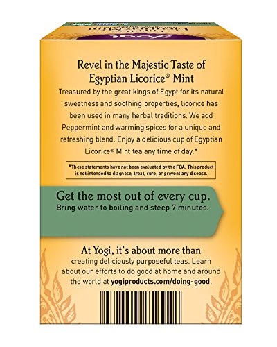 Yogi Tea, Egyptian Licorice Mint, 16 Count, Packaging May Vary