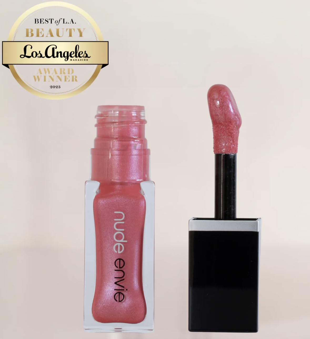 nude envie - Lip Gloss - High-Shine Finish - Moisturizing & Easy Application - Luxury Hydration - Non-Sticky Formula - With Vitamin E & Glycine Soja Oil - Vegan, Paraben-Free & Cruelty-Free - Stylish