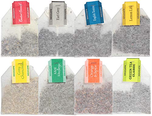 Bigelow Tea Variety Pack 8 Flavor Assortment 64-Count Boxes (Pack of 6) Caffeinated Individual Green and Black Tea Bags, for Hot Tea or Iced Tea, Drink Plain or Sweetened with Honey or Sugar