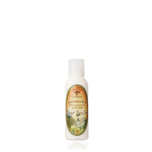 Island Soap and Candle Works Pineapple Scented Body Lotion for Men and Women, Paraben Free Body Moisturizer - Hydrating Hawaiian Skincare - Pineapple Passion Fruit - 2 Fl Oz Travel Size Bottle