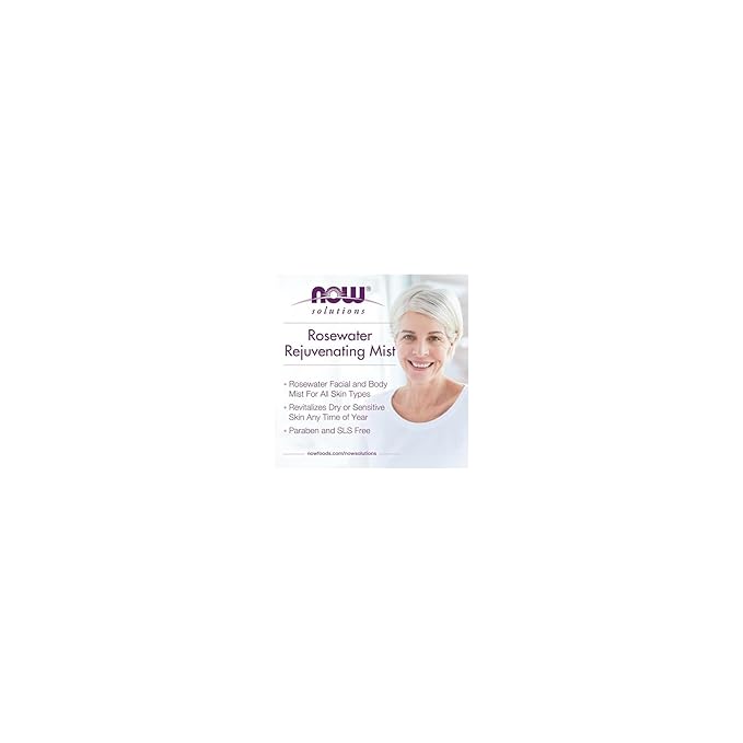 NOW Solutions Rosewater Rejuvenating Mist, Hydration and Rejuvenation Spray for All Skin and Hair Types, 4-Ounce (Pack of 2)