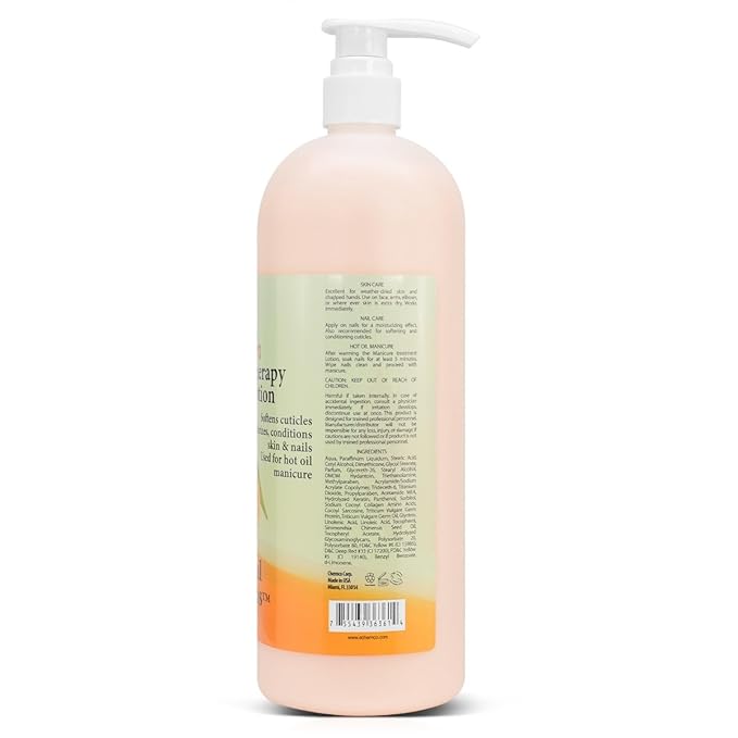 PRO NAIL - Healing Therapy Massage Lotion - Professional Pedicure, Body and Hot Oil Manicure, Infused with Natural Oils, Vitamins, Panthenol and Amino Acids (Mandarin, 32 Oz)