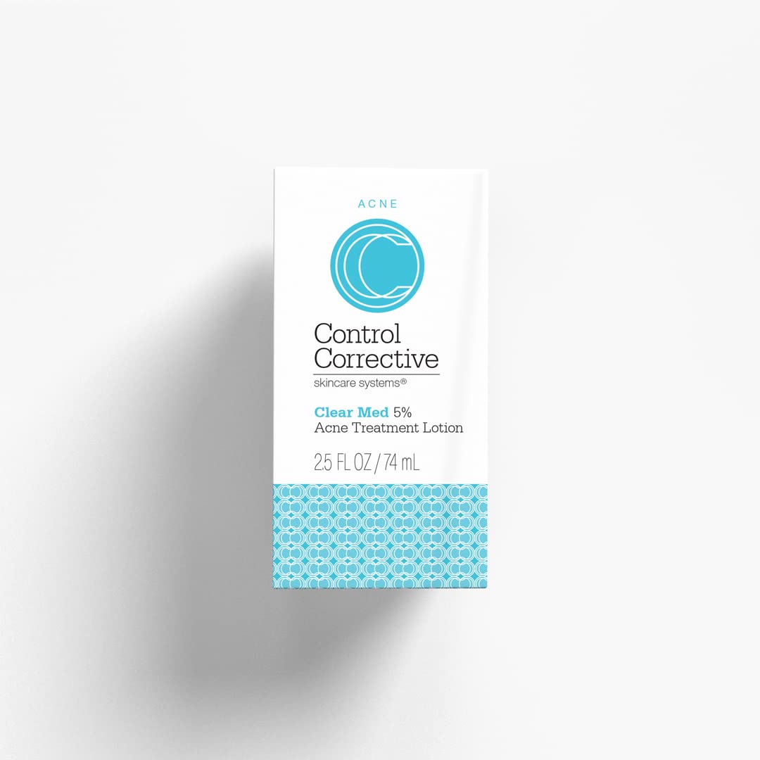 CONTROL CORRECTIVE Clear Med 5% Acne Treatment Lotion, 2.5 Oz - Helps Clear & Control Breakouts, Benzoyl Peroxide, 3% Sulfur To Improve Efficacy And Dry Up Blemishes