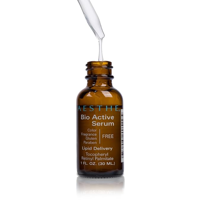 Aesthe Bio Serum for Face and Neck - Skincare Treatment for Wrinkles, Lines, Spots - Youthful Radiance - Uplifting Vitamin A, Primrose Oil, Retinyl Palmitate - Suitable for All Skin Types - 1.0 fl oz