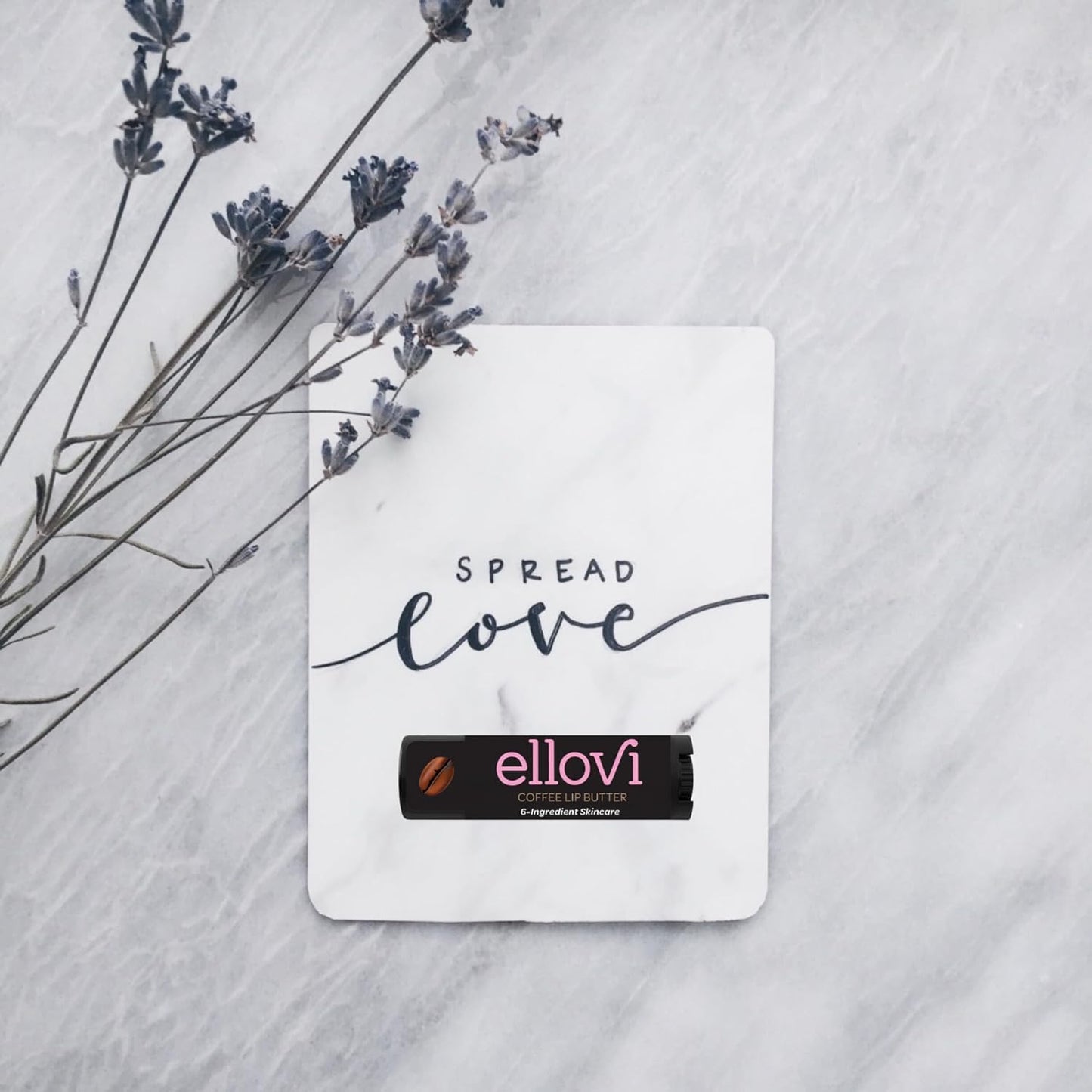 Ellovi Natural Lip Butter Lip Balm - Coffee - Pure Enough to Eat - Made With Just 6 Vegan Ingredients - Moisturizing Lip Care for All Day Hydration
