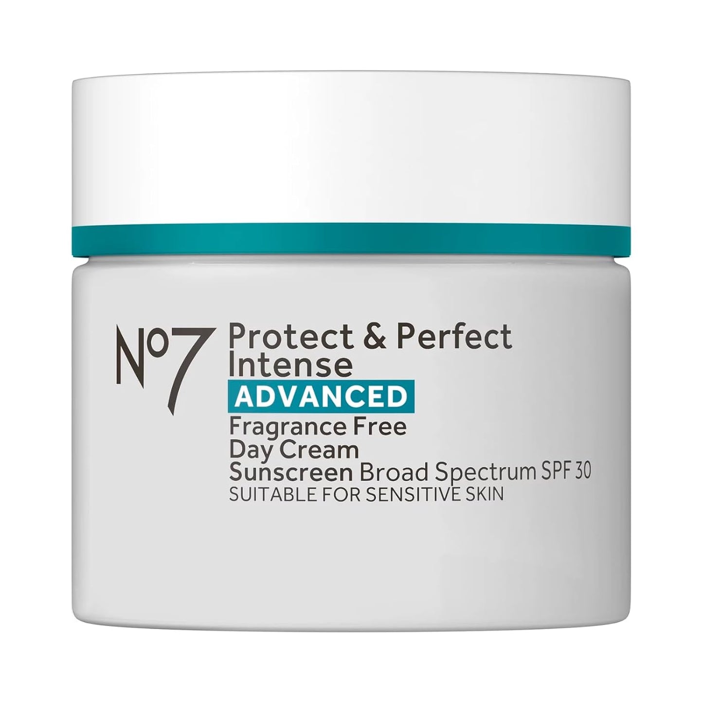 No7 Protect & Perfect Intense Advanced Fragrance-Free Day Cream SPF 30 - Anti-Aging Facial Moisturizer with Anti-Wrinkle Technology - Hydrating Hyaluronic Acid Cream for Radiant Youthful Skin (50ml)