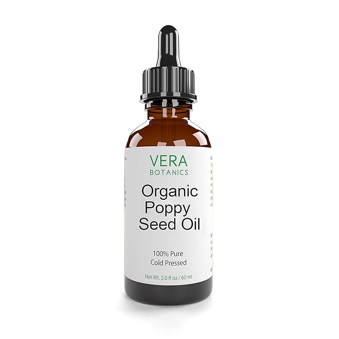 ORGANIC POPPY SEED OIL 100% Pure & Natural, Unrefined, Cold-Pressed For Face, Dry Skin, Nails, Lips, Body & Hair - Reduce Hair Breakage