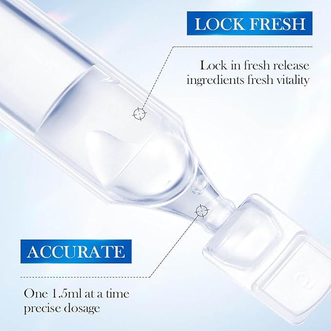 Hyaluronic Acid Serum for Face, 3% Ultra-Hydrating Formula, 30 pcs Glass Vials, Deep Moisturizing and Anti-Aging