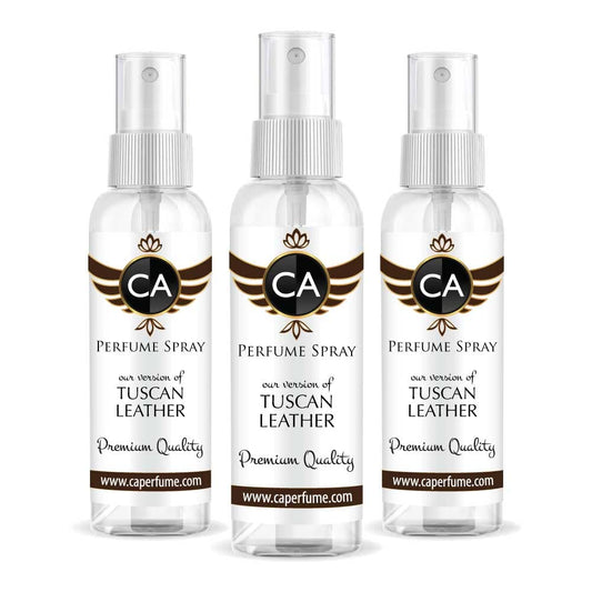 CA Perfume Eco Refill Impression of Tuscan Leather for Men Cologne Fragrance Eau de Parfum Sprayer (2 Fl Oz/ 60 ml) Pack of 3