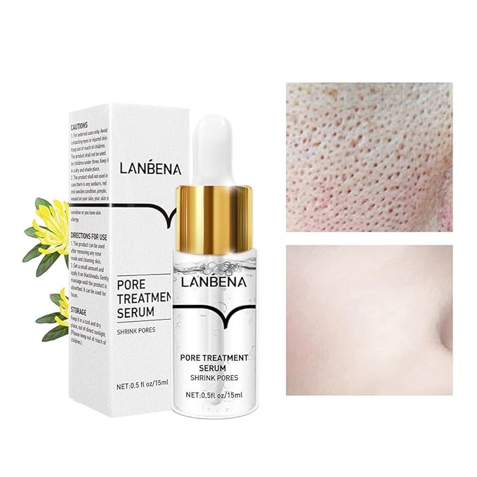 Pore Shrink Essence, Essence for Pore Skin Care, Shrink Pores, Remove Blackheads, Reduce Oil, Moisturize, Control Dryness, Suitable for Oily and Sensitive Skin, 15ml