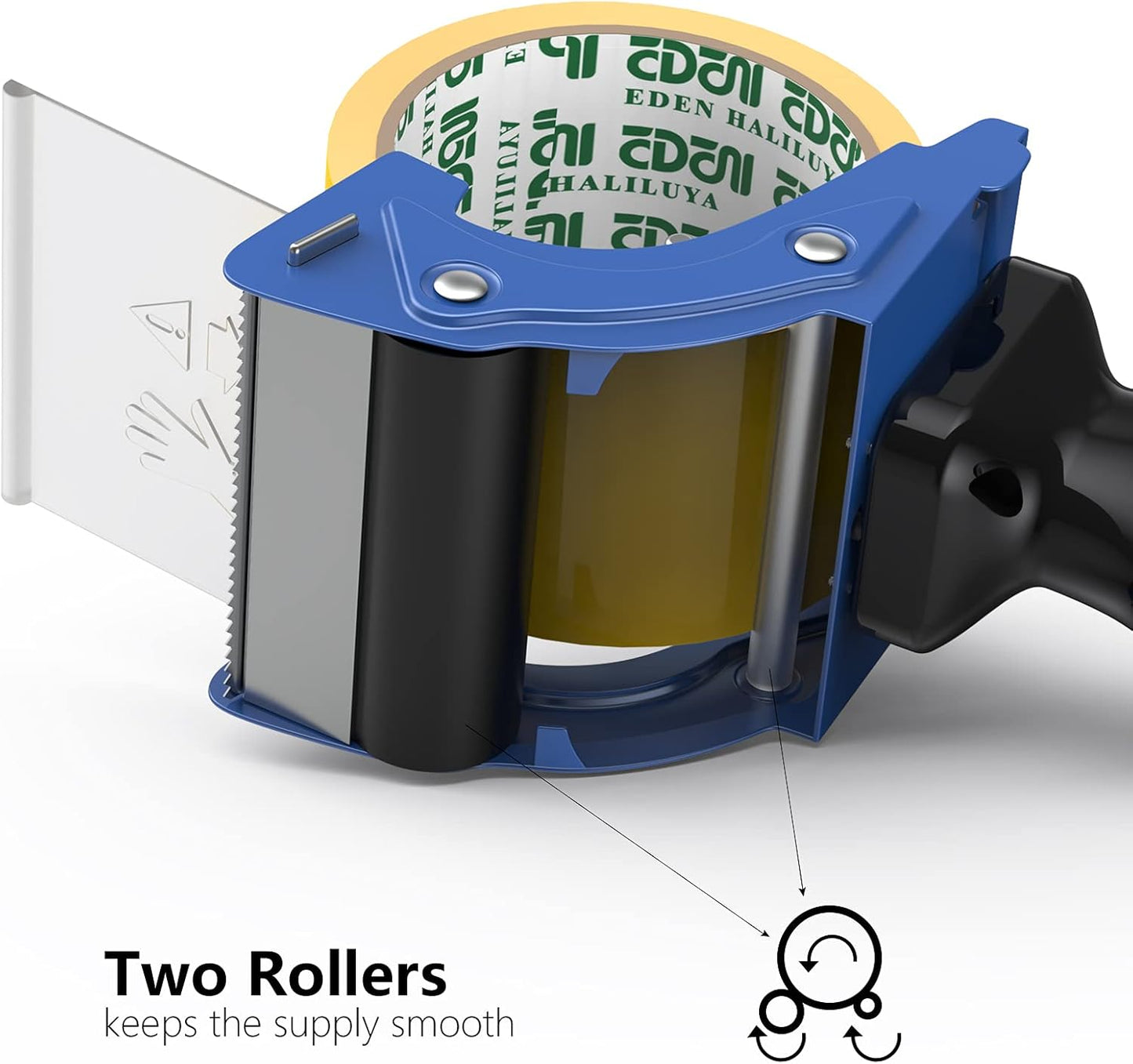 Fast Reload 3 Inch Wide Large Tape Gun Dispenser Packing Packaging Sealing Cutter (TG04-BLU)