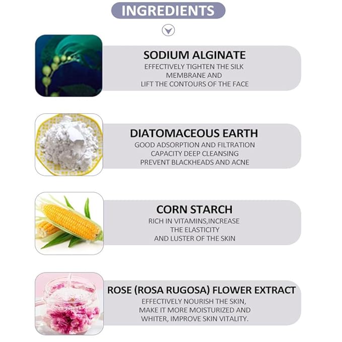 Jelly Mask Powder for Professional Facials Care,Hyalorunic Acid Moisturizing Hydro Face Mask Peel Off Mask, Hydrating Gel Face Masks with Double-ended Silicone Brush, 23 Fl Oz (ROSE)