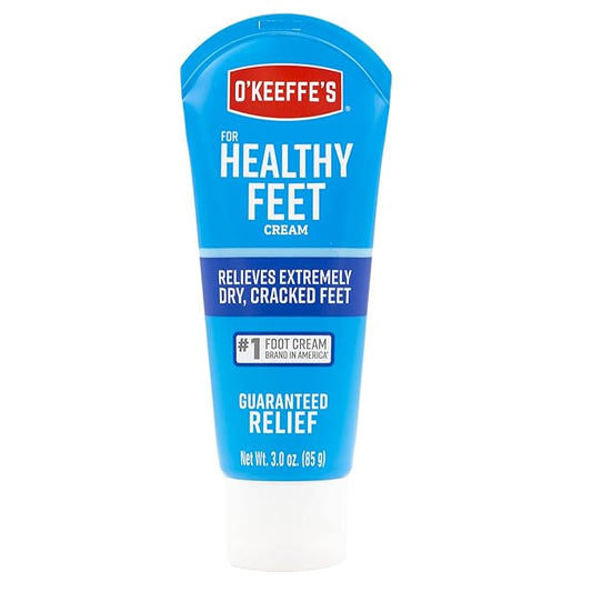 O'Keeffe's for Healthy Feet Foot Cream - 3 oz Travel Size Tube (1 Pack) - Guaranteed Relief for Extremely Cracked, Dry Feet, Repairing Skincare, Instantly Boosts and Retains Moisture Levels