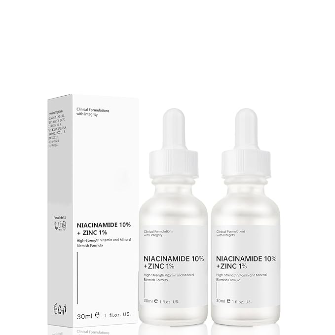 Niacinamide 10%+ Zinc 1% Serum For Face, Niacinamide Serum For Face, Dermatologist, Redness Relieve-30ml 1floz, 2Pcs