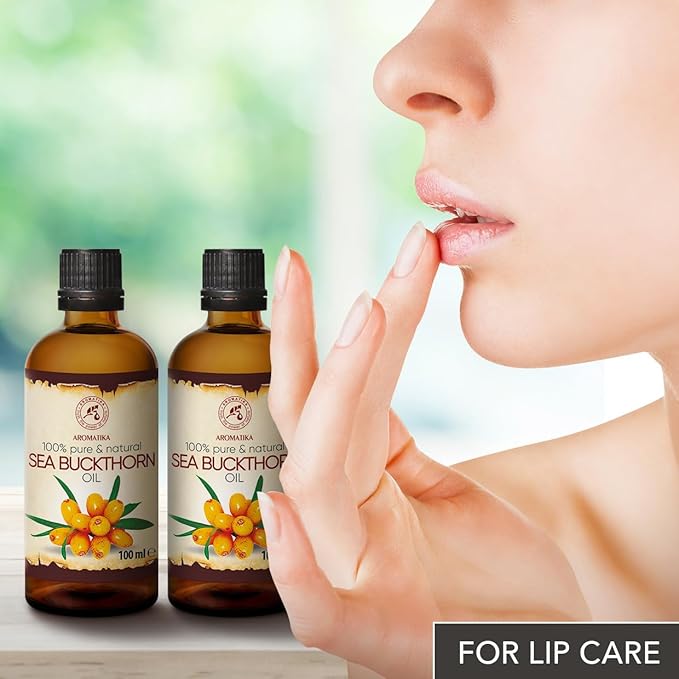 Sea Buckthorn Oil (2pack of 2 x 3.4oz) 6.8oz - Cold Pressed - Pure & Natural - Hippophae Rhamnoides - Carrier Oil for Essential Oils - Nails - Hair - Face & Body Care