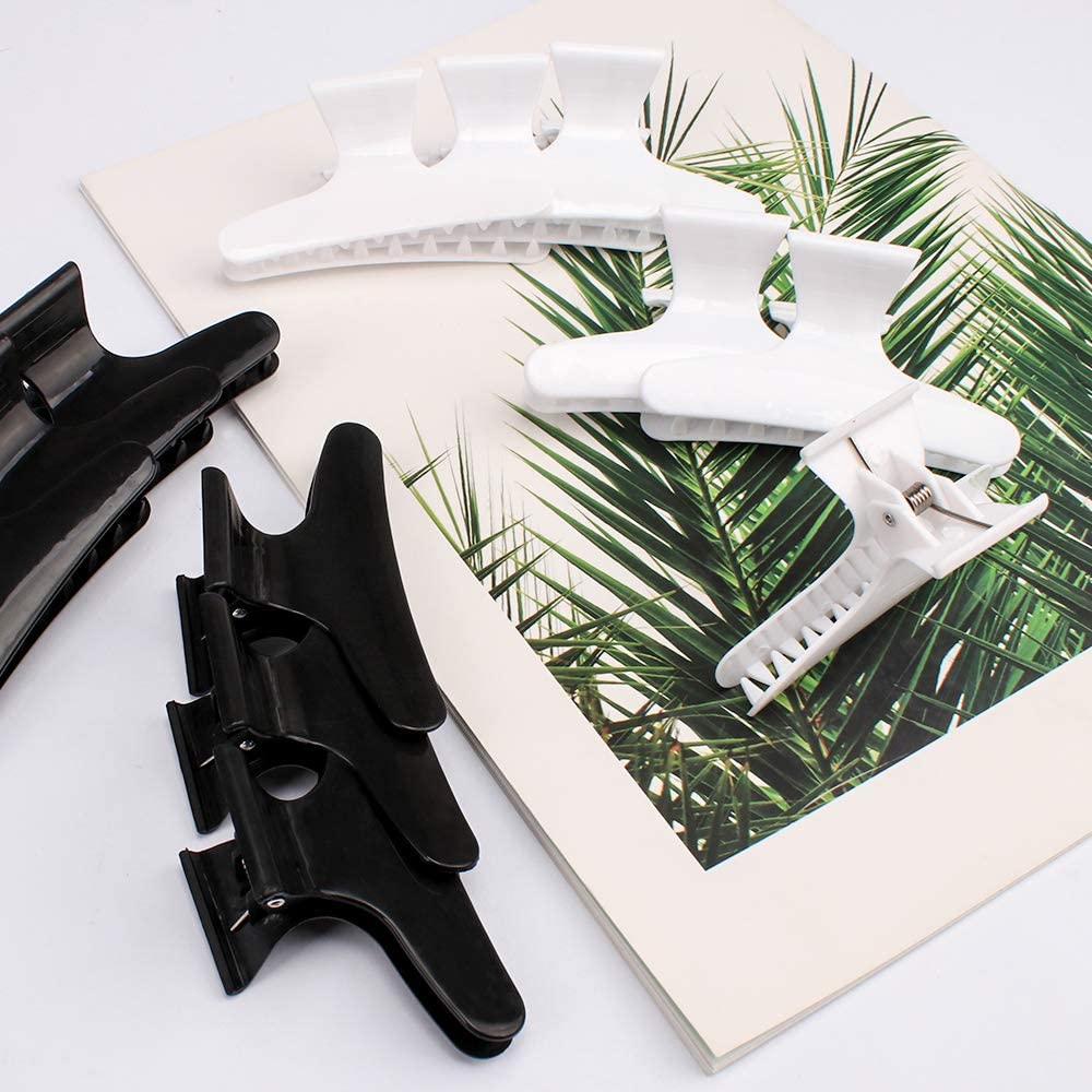 48 Pcs Black and White Butterfly Hair Clips for Styling and Sectioning - Pro Claws Clamps for Cutting, Coloring - Hair Accessories for Women Girls