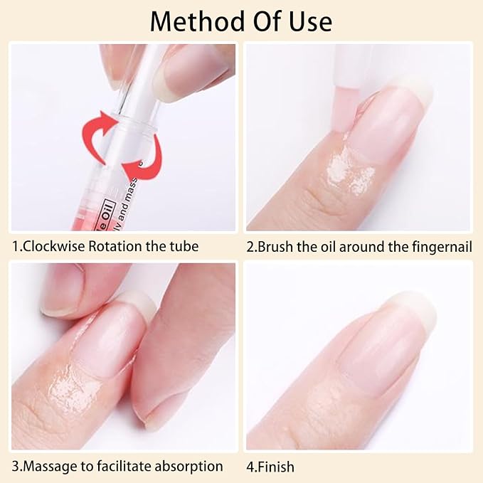 Scents Cuticle Oil Pen for Nails Care,Nail Oil For Strength,Nourish Moisten Care Cuticle To Reduce Nail Cracking and Dry for Weak Peeling Brittle and Thin Nails（apple&Strawberries&peaches）