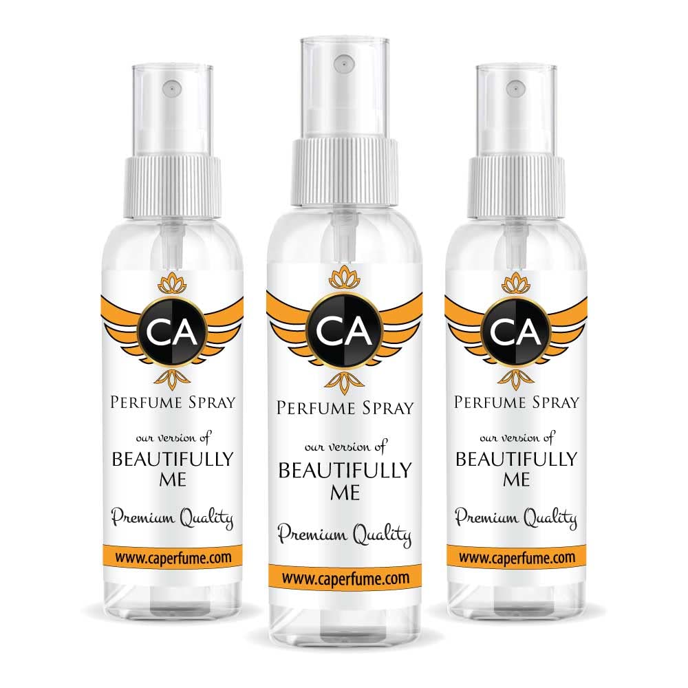 CA Perfume Eco Refill Impression of Beautifully Me For Women EDP Perfume Concentrated Long Lasting Eau de Parfum Spray Refillable Atomizer Bottle 2 Fl Oz/60ml-X3