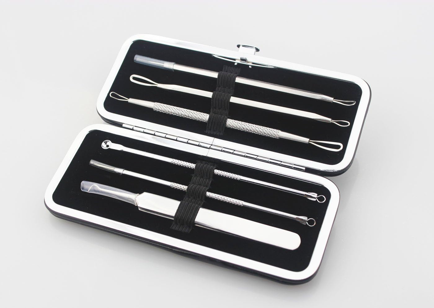 Blackhead Remover Tool Kit Set 6 PCS Professional Surgical Stainless Steel Extractors for Facial and Body Blemishes