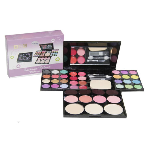 VolksRose Multi Functional Makeup Palette:24 Eyeshadow+4 Gradient Blushes+4 Highlights+8 Lipsticks,Complete Tools(Powder Puff+Lipstick Brush+Eye Shadow Brush+Sponge Sticks+Mirror),Portable Case