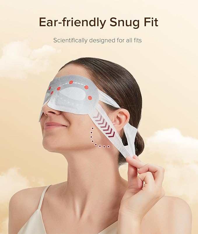 21 Packs Men's Steam Eye Mask, 3D Self Heated, Natural Cotton, Steam Eye Mask for Sleeping, Relaxation, Disposable, Spa, Travel Gifts for Women, Men