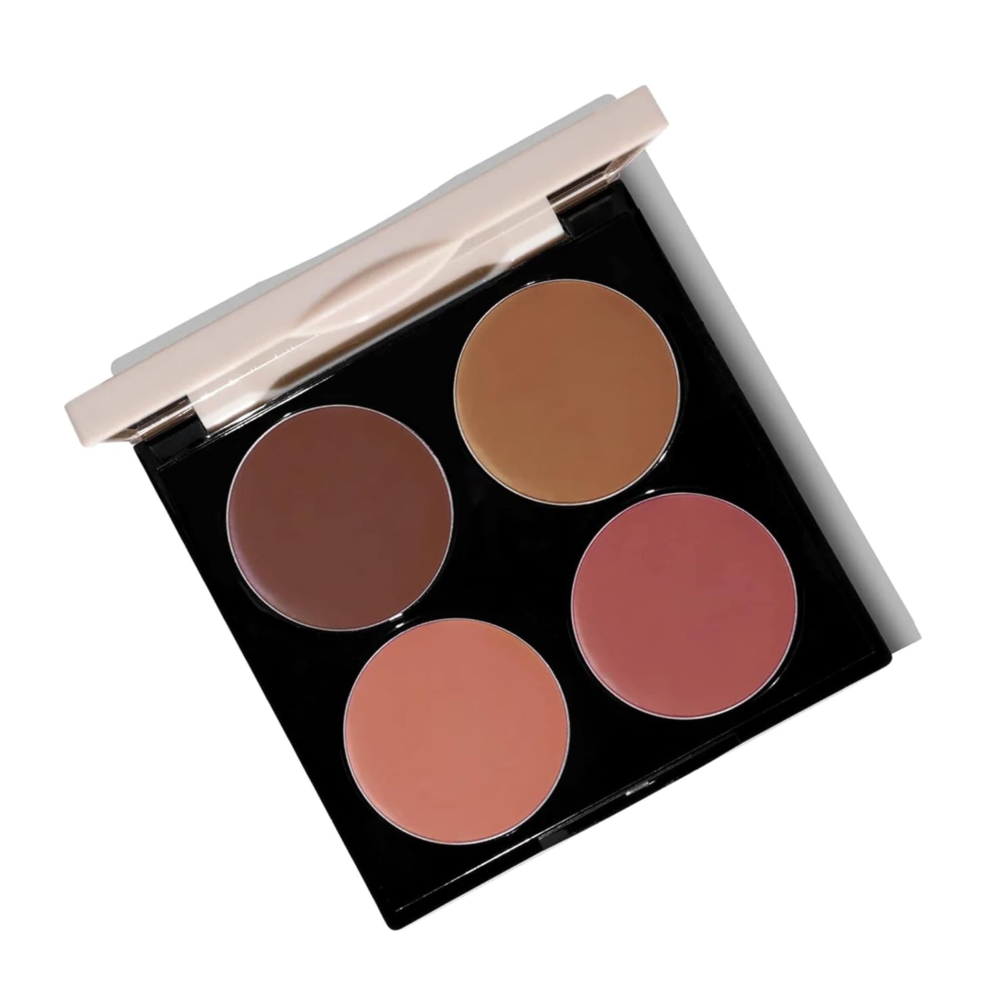 Fitglow Beauty Multi-Use Ceramide Cream Lip & Cheek Palette | Skincare-First Cream Pigment | Hydrating, Buildable Color | Natural Finish for Eyes, Cheeks & Lips | Refillable | Buffed Glow - 20g