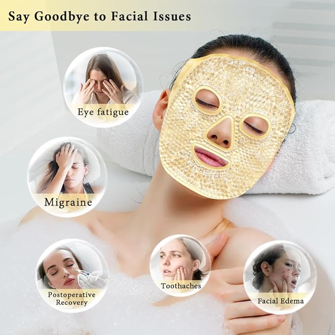 Ice Face Mask and Eye Ice Roller 5Pack Beauty Skin Care Tools Set, Eye Mask for Dry Eyes Face Depuffer Wrinkles and Lifting