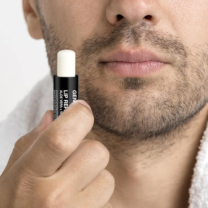 Lip Repair Balm - Men’s Lip Balm with SPF 15 - With Aloe Vera & Vitamin E - Repair & Hydrate Dry, Cracked, Chapped Lips - Long-Lasting Moisture - Clear Balm - Lip Care - Vegan - 3 Pack