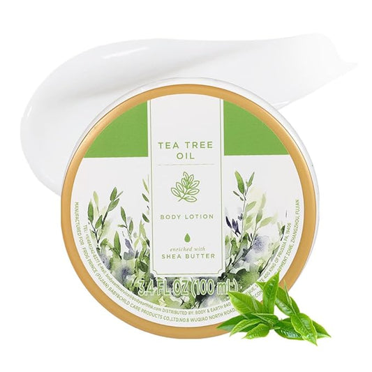 Princess Belle Tea Tree Oil Lotion, Travel Size Body Lotion for Women and Men Dry Skin, Deep Moisturizing and Hydrating with Natural Shea Butter, Smell Good, 100ml(3.4floz)
