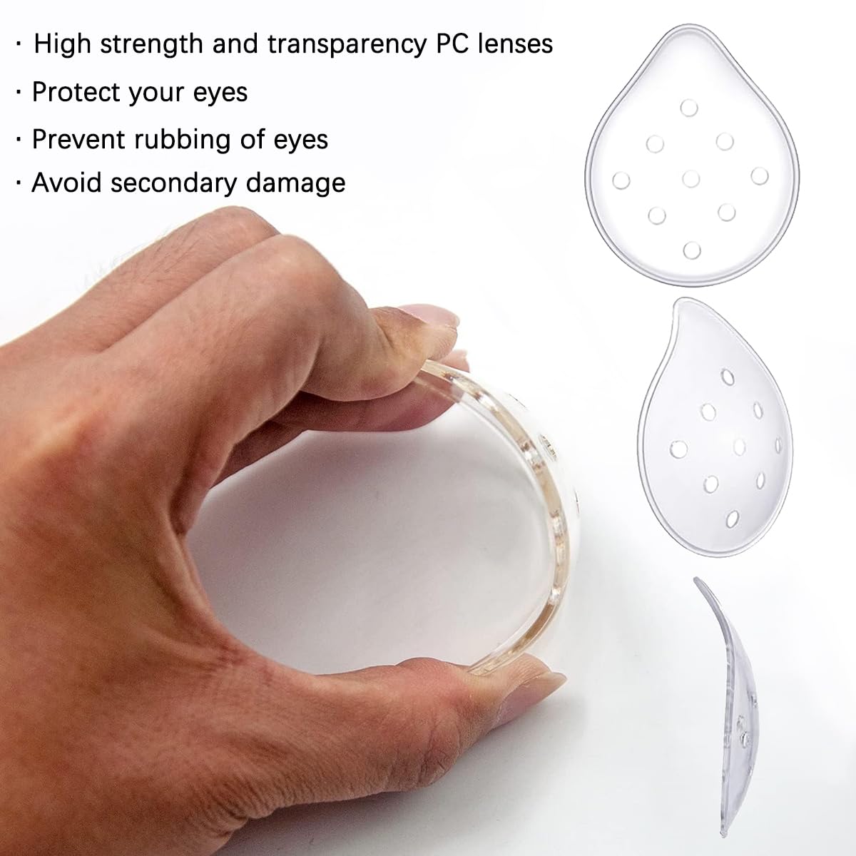 Eye Shield, 2 Pcs Plastic Eye Patch Eye Surgery Covering Breathable After Surgery Eye Protections for Patient Men Women, Eye Care Supplies for Eye Post-Operative Recovery