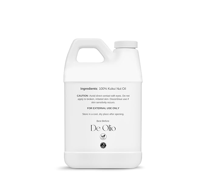 | Kukui Nut Oil | 100% Pure & Natural | Imported from Hawaii | Cold Pressed | Carrier Oil for Skin, Face, Hair, Soap Making | 64fl. oz. (1.89L)