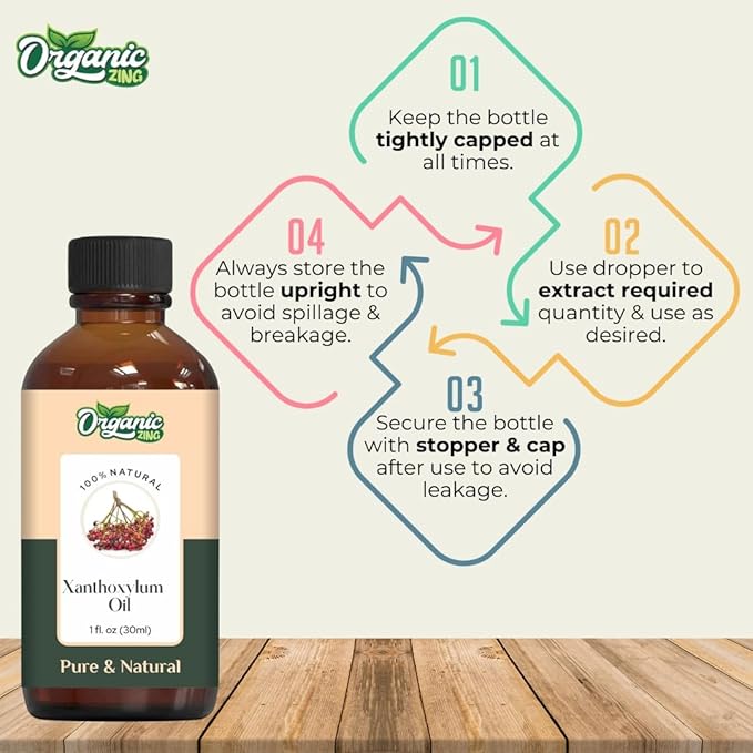 Xanthoxylum (Zanthoxylum) Oil | Pure & Natural Steam Distilled Essential Oil for Aroma, Diffusers & Massage- 30ml/1.01fl oz