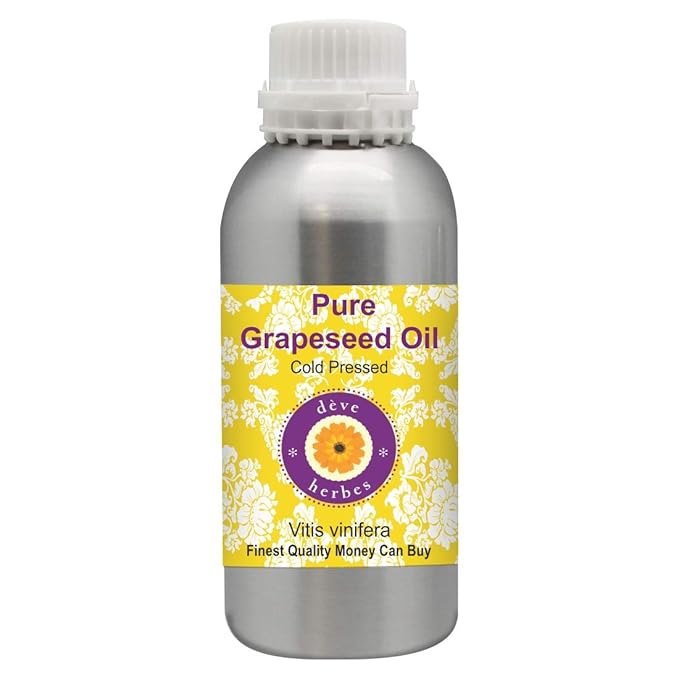 Deve Herbes Pure Grapeseed Oil (Vitis vinifera) 100% Natural Therapeutic Grade Cold Pressed 300ml (10.1 oz)