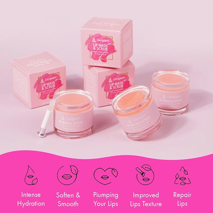 Lip Sleeping Mask and Scrub Exfoliator, Moisturizer, Hydrator for Dry, Cracked Lips