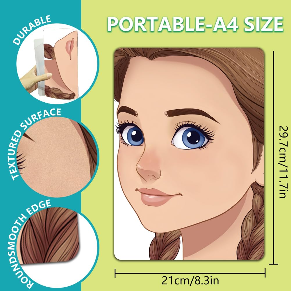 4pcs Face Painting Practice Board Kits A4 Reusable Makeup Paint Practice Board Facial Painting Excersize Template Stage Make-up Look Designs Tool Paint Supplies for Makeup Beginner