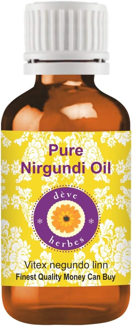 Deve Herbes Pure Nirgundi Oil (Vitex negundo linn) 100% Natural Therapeutic Grade 15ml (0.50 oz)