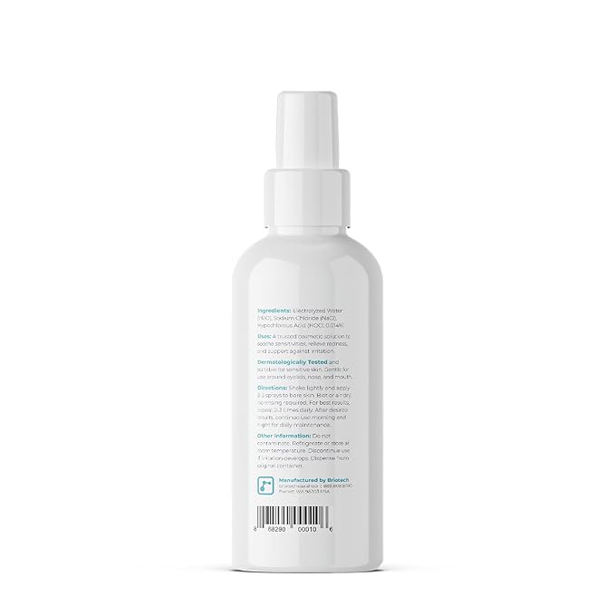 BRIOTECH Topical Skin Spray, Hypochlorous Acid Spray for Body & Face, HOCl Facial Mist, Support Against Irritation, Redness, Packaging May Vary, 4 oz ea, 2 ct