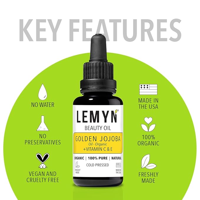 Golden Jojoba Oil | Supercharged with Clinically Proven THD Vitamin C | Freshly Made | Deep Hydration & Radiant Boost | Handcrafted Excellence from Santa Barbara
