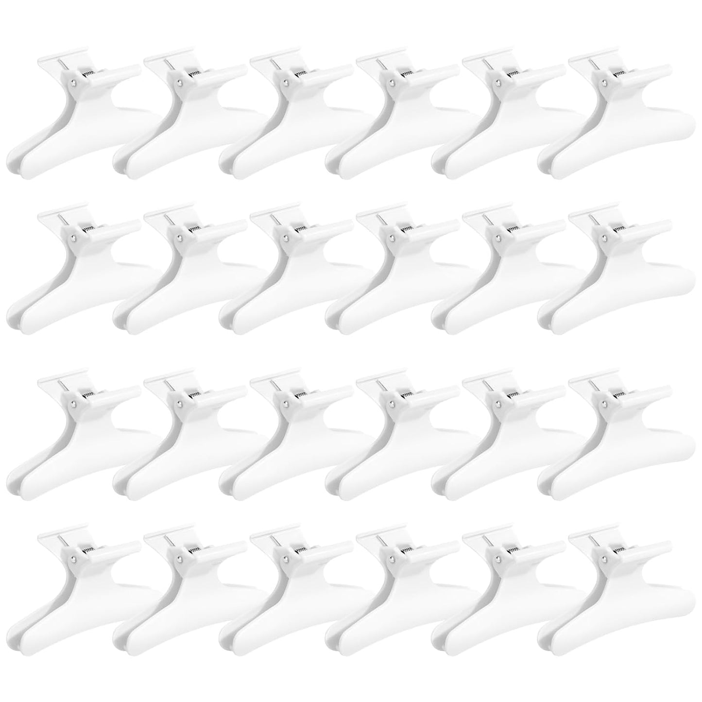 Ondder 24 Pcs White Butterfly Hair Clips for Styling and Sectioning - Pro Claws Clamps for Cutting, Coloring - Hair Accessories for Women Girls