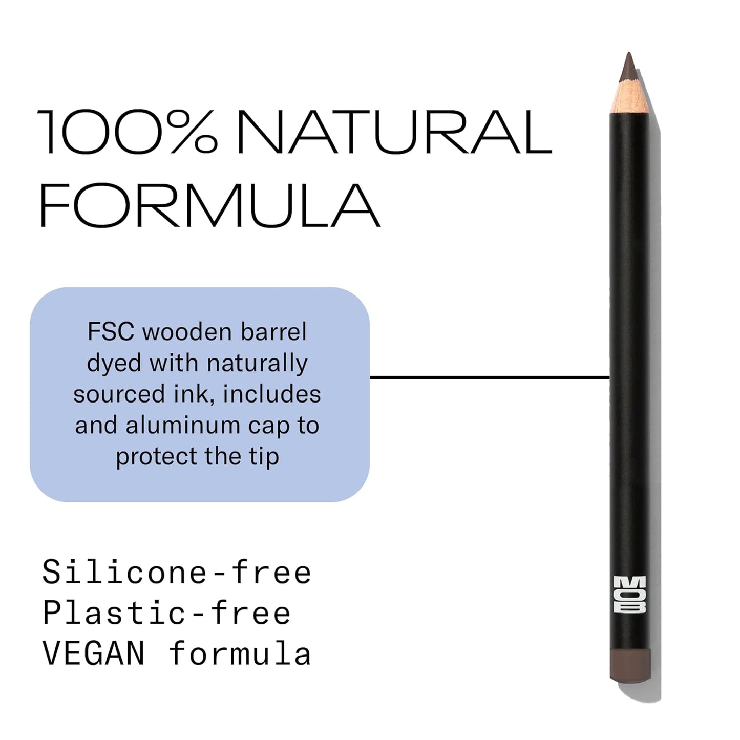 MOB Beauty Smooth Precision Waterproof Lip Liner M159 Cool-Toned Taupe – Long-Wearing, Glide-On Formula with 100% Natural Ingredients, Vegan and Cruelty-Free, Plastic-Free Formula and Packaging