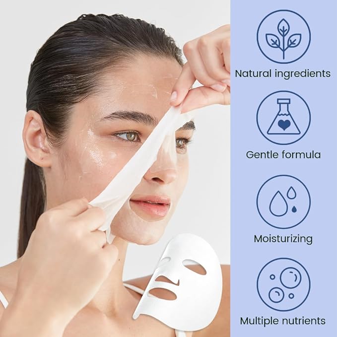 Face Masks Skincare,Facial Masks for Women Skin Care,Sheet Masks Beauty with Natural Ingredients,Birthday Party Spa Gift for Kids Teens Girls,Hydrate Nourish Soothe for All Skin Types 8 Pack