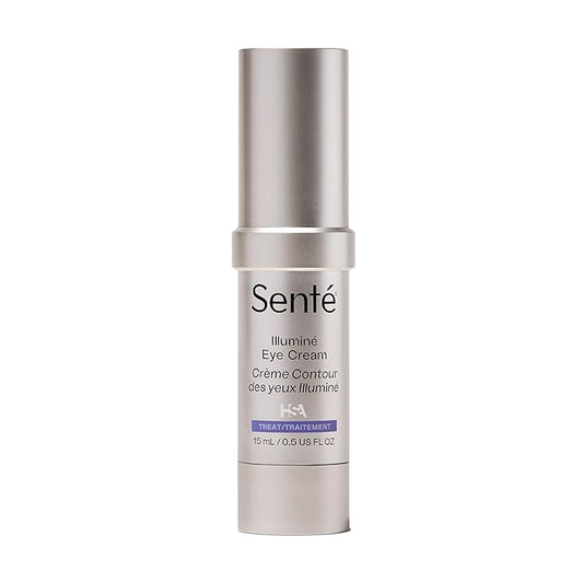 Senté Illuminé Eye Cream | Diminish Dark Circles, Discoloration, Redness, and Puffiness Around The Eyes | with Patented HSA, Niacinamide and Peptides | 0.5 Oz