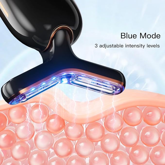 Neck Face Massager, Multifunctional Facial Massager, Face Sculpting Tool for Skin Care and Double Chin (Black Gold)