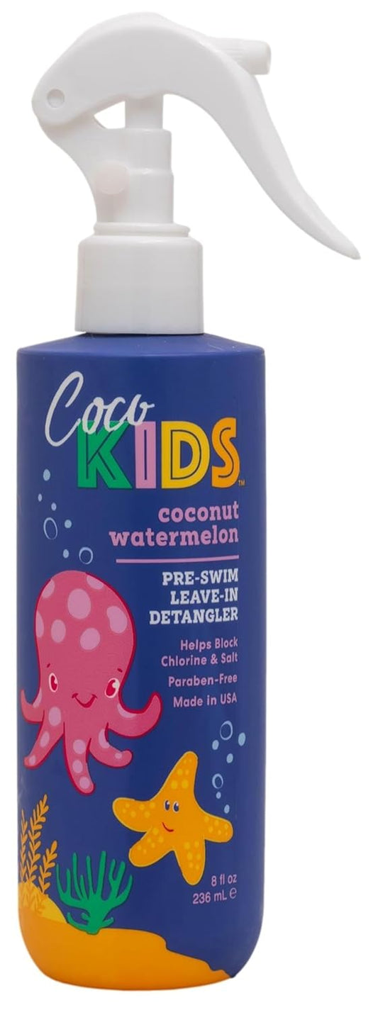 Cocomagic CocoKids Pre-Swim Leave-In Detangler | Hair Pre-Swim Protection from Chlorine & Saltwater | Hair Detangler Spray for Kids, Tear-Free, Paraben-Free | Coconut Watermelon Scent (8 Fl Oz)