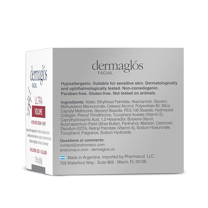 Skincare Set | Ultra Volume Facial Night Cream Moisturizes And Improves The Appearance Of Wrinkles And Skin 1,76 oz + Vitamin A Body Emulsion Protective and Regenerating Formula 13,52 oz