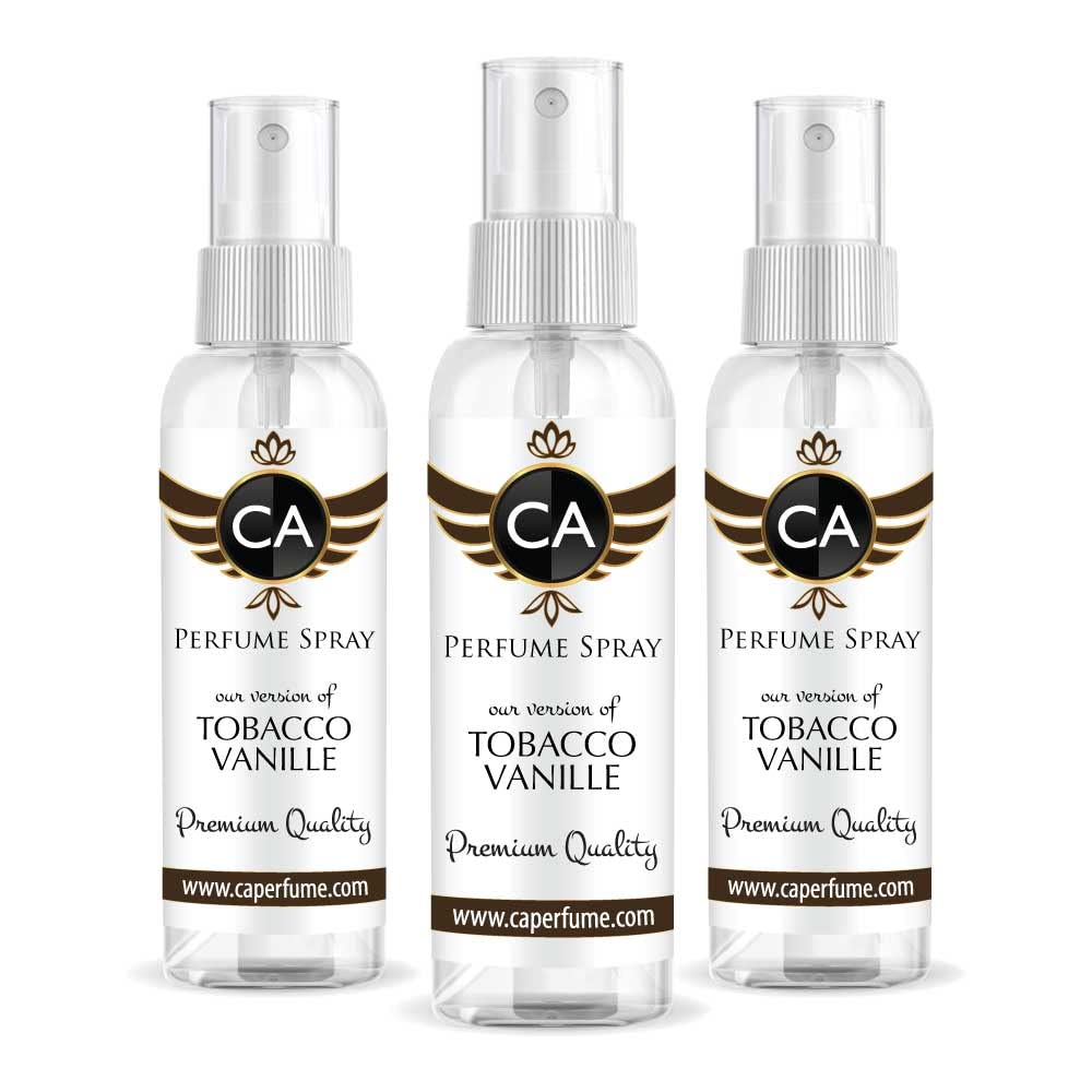CA Perfume Eco Refill Impression of Tobacco Vanille For Men Cologne Eau de Parfum Spray Refillable Bottle 2 Fl Oz/60ml (Pack of 3)
