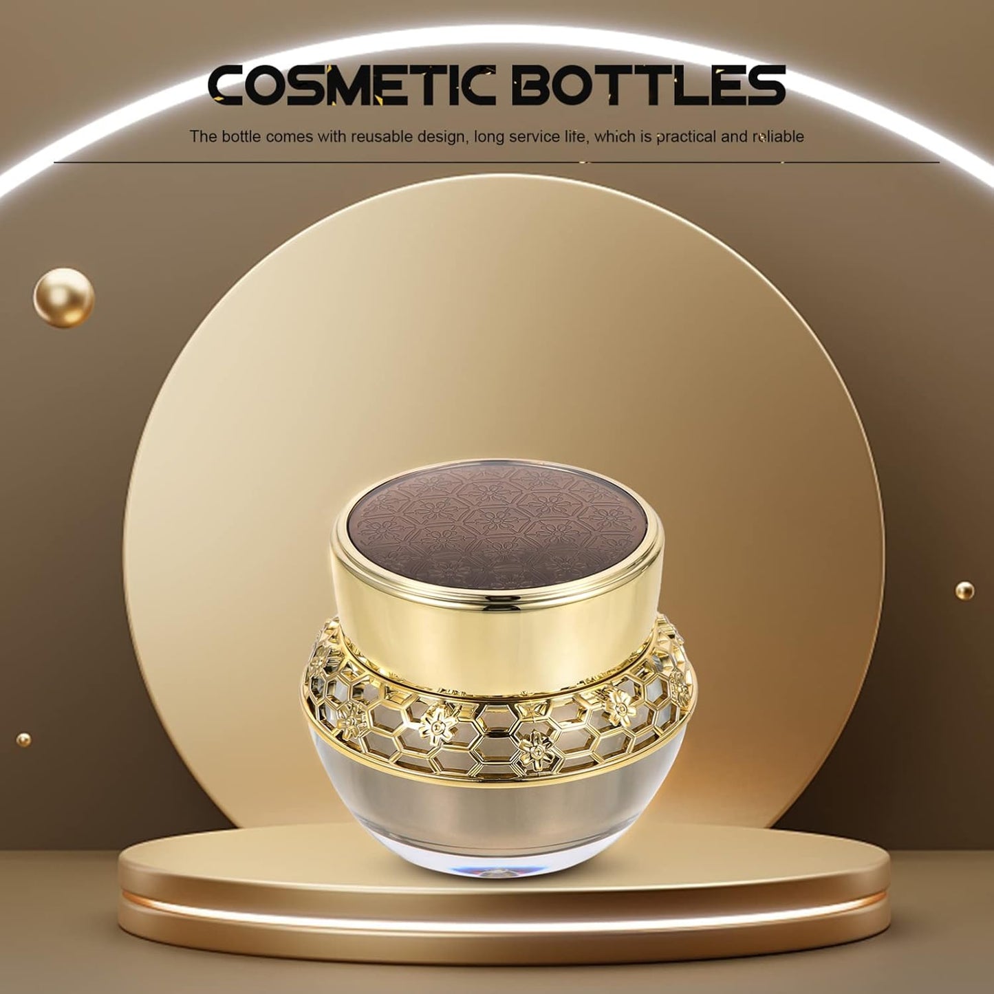 Refillable Acrylic Cream Bottle Jar for Skincare Compact Travel Cosmetic Container for Face Moisturizer and Lotion Durable Clear Storage Jar for Toiletry Bag