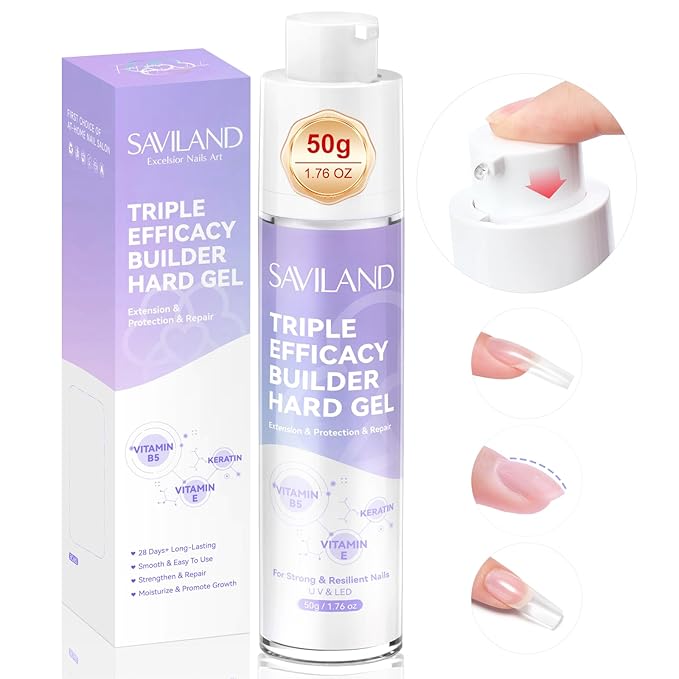 SAVILAND Natural Cuticle Oil Pen: 50g Clear Builder Nail Gel 12PCS Revitalizing Cuticle Oil with Vitamin E For Repair Cuticles Softener Nail Strengthener Protector for Damaged Skin Thin Nail